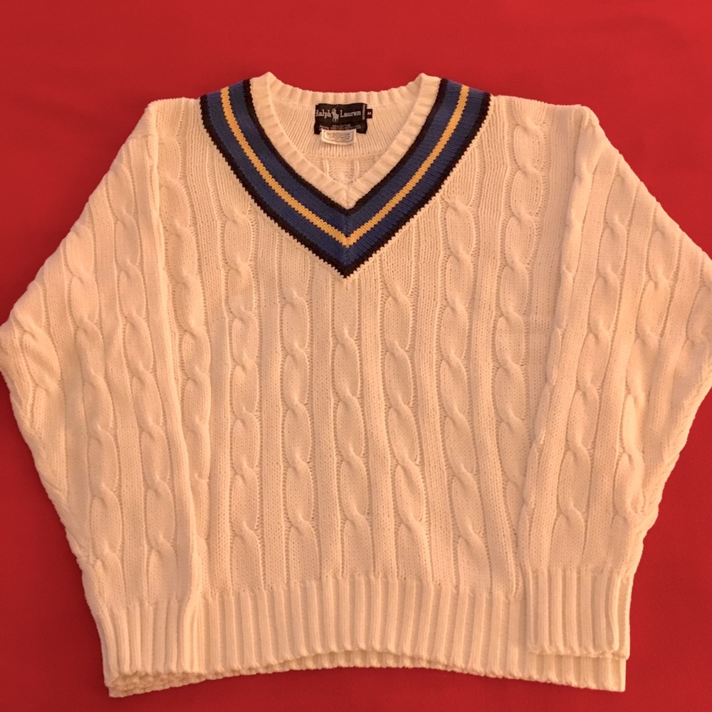 Vtg Polo Ralph Lauren Tennis Sweater